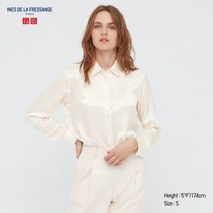 Uniqlo Ines de la Fressange Silk Shirt Off-white Size S